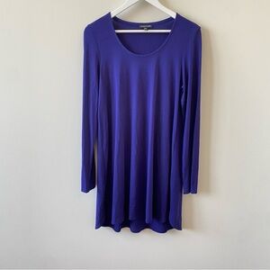 Eileen Fisher Blue Long Sleeve Relaxed Tunic Size Medium